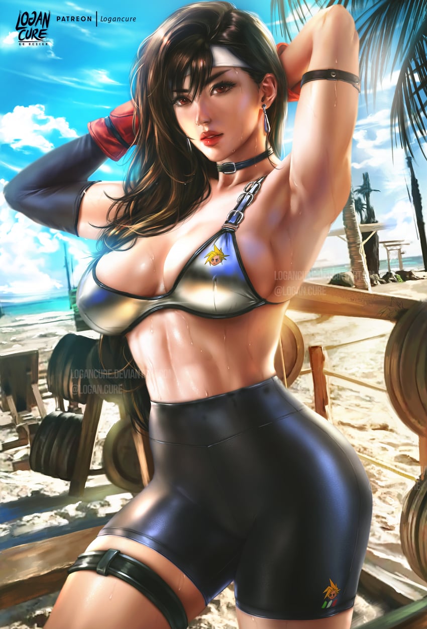 tifa lockhart (final fantasy and 2 more) drawn by logan_cure