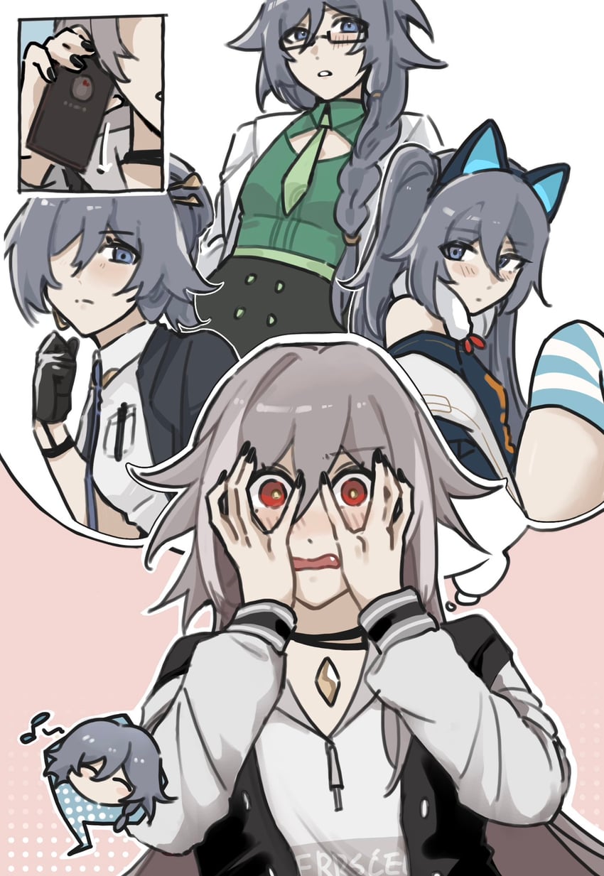 fu hua and herrscher of sentience (honkai and 1 more) drawn by michuan_ximo