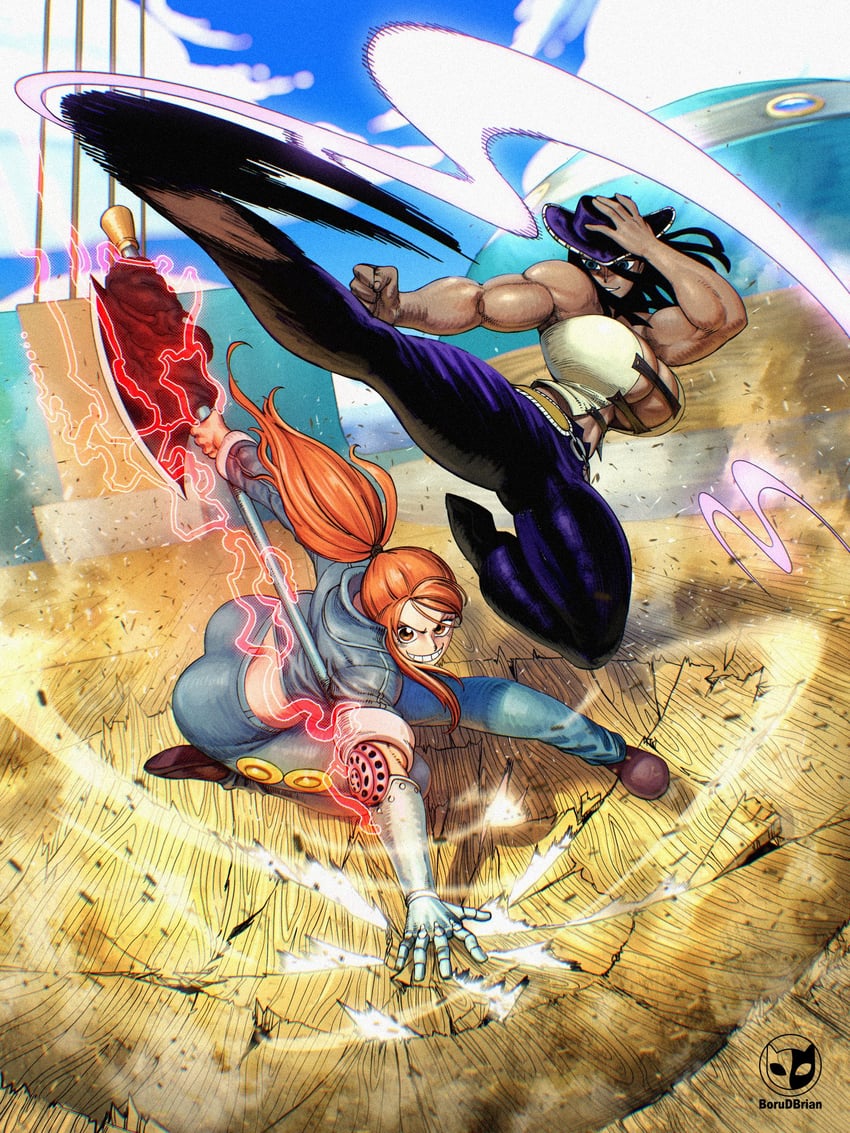 nami and nico robin (one piece) drawn by borudbrian