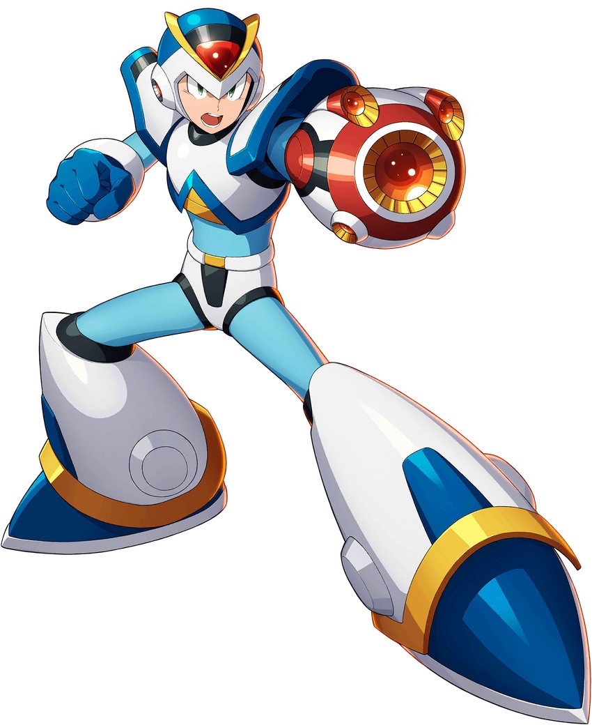 x and first armor x (mega man and 3 more) drawn by mizuno_keisuke