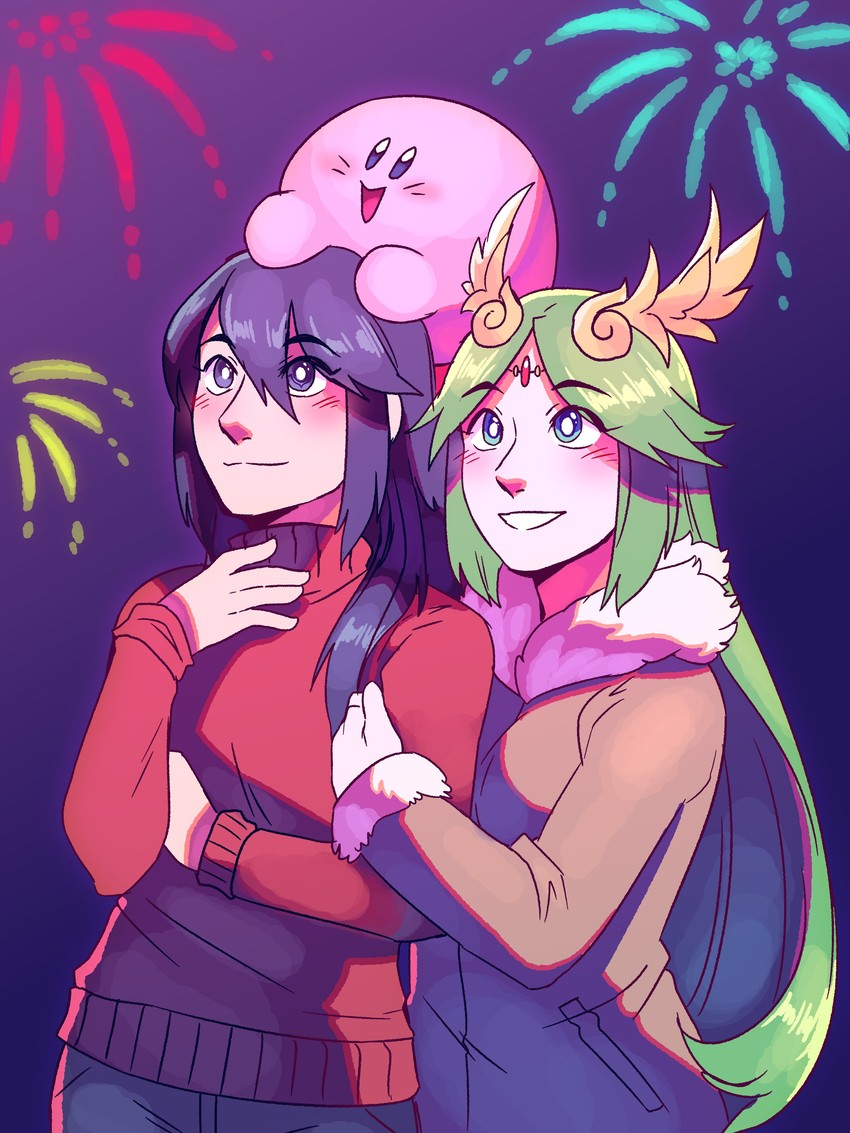 kirby, lucina, and palutena (fire emblem and 4 more) drawn by frogbians