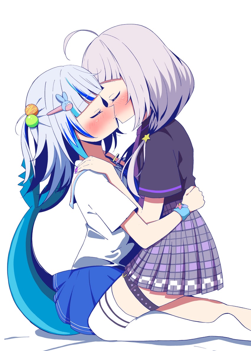 gawr gura and murasaki shion (hololive and 1 more) drawn by takapyon_higashi