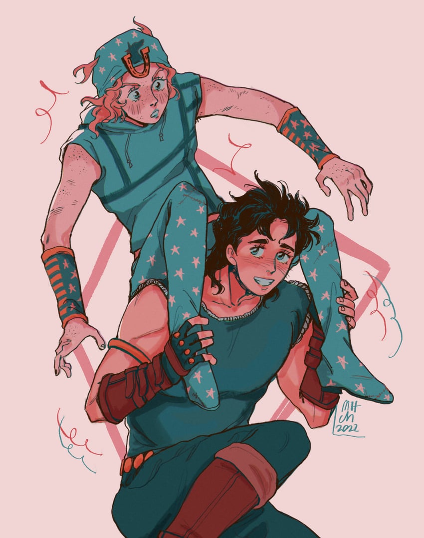 jonathan joestar and johnny joestar (jojo no kimyou na bouken and 2 more) drawn by opticalorgan