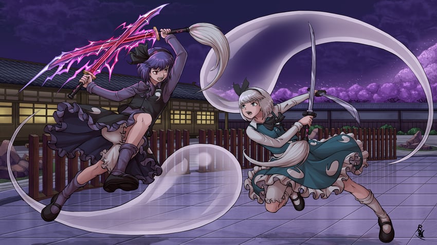 konpaku youmu (touhou and 1 more) drawn by buhbuhbored
