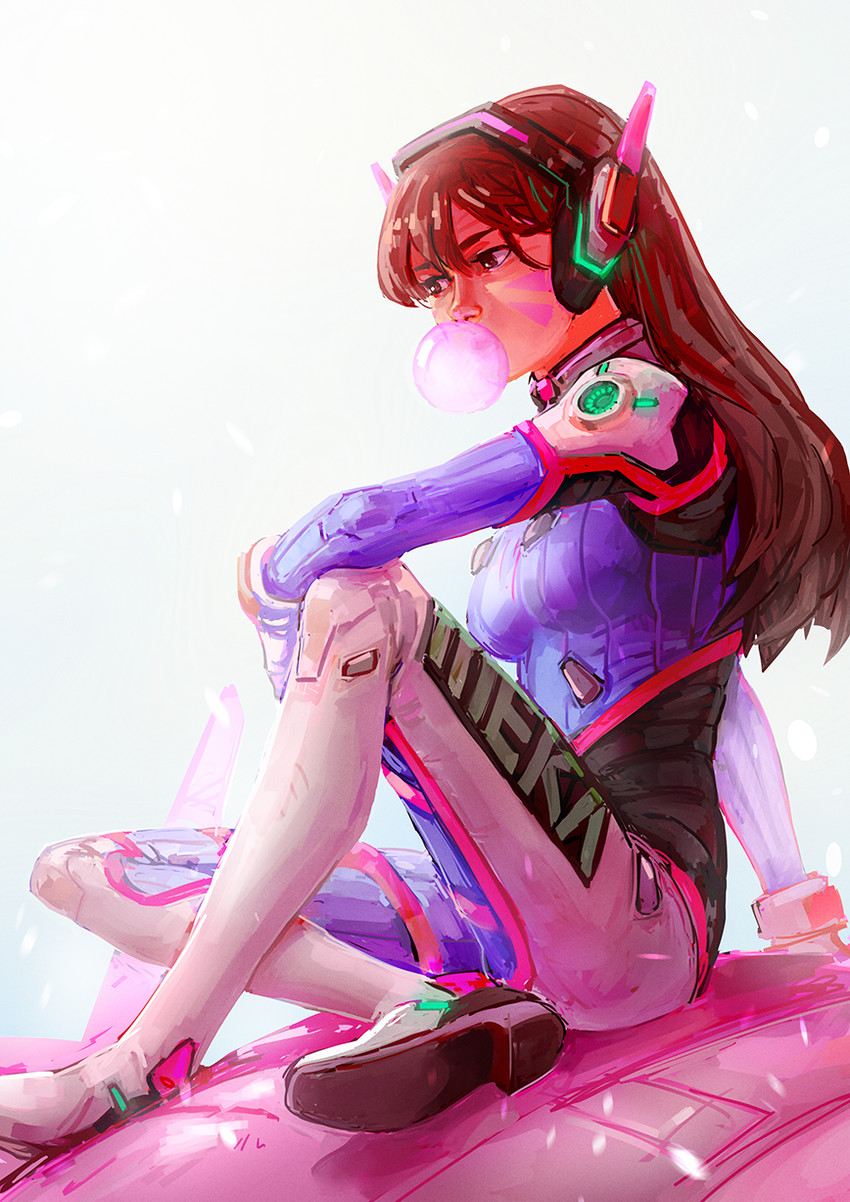 d.va (overwatch and 1 more) drawn by nomnomroko