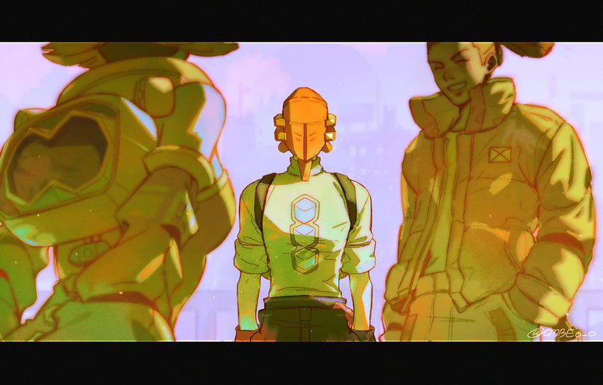 red, bel, and tryce (bomb rush cyberfunk) drawn by ombeo_o