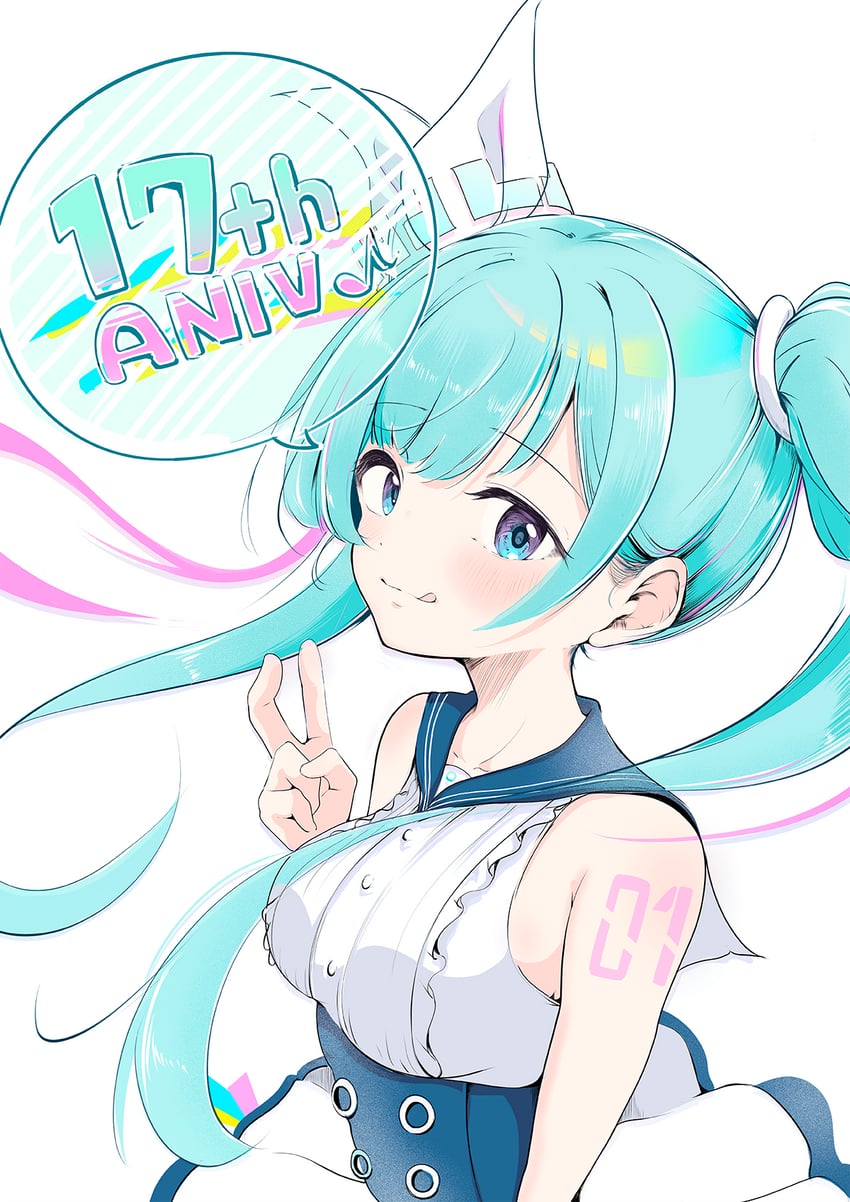 hatsune miku (blue archive and 1 more) drawn by eryuus3