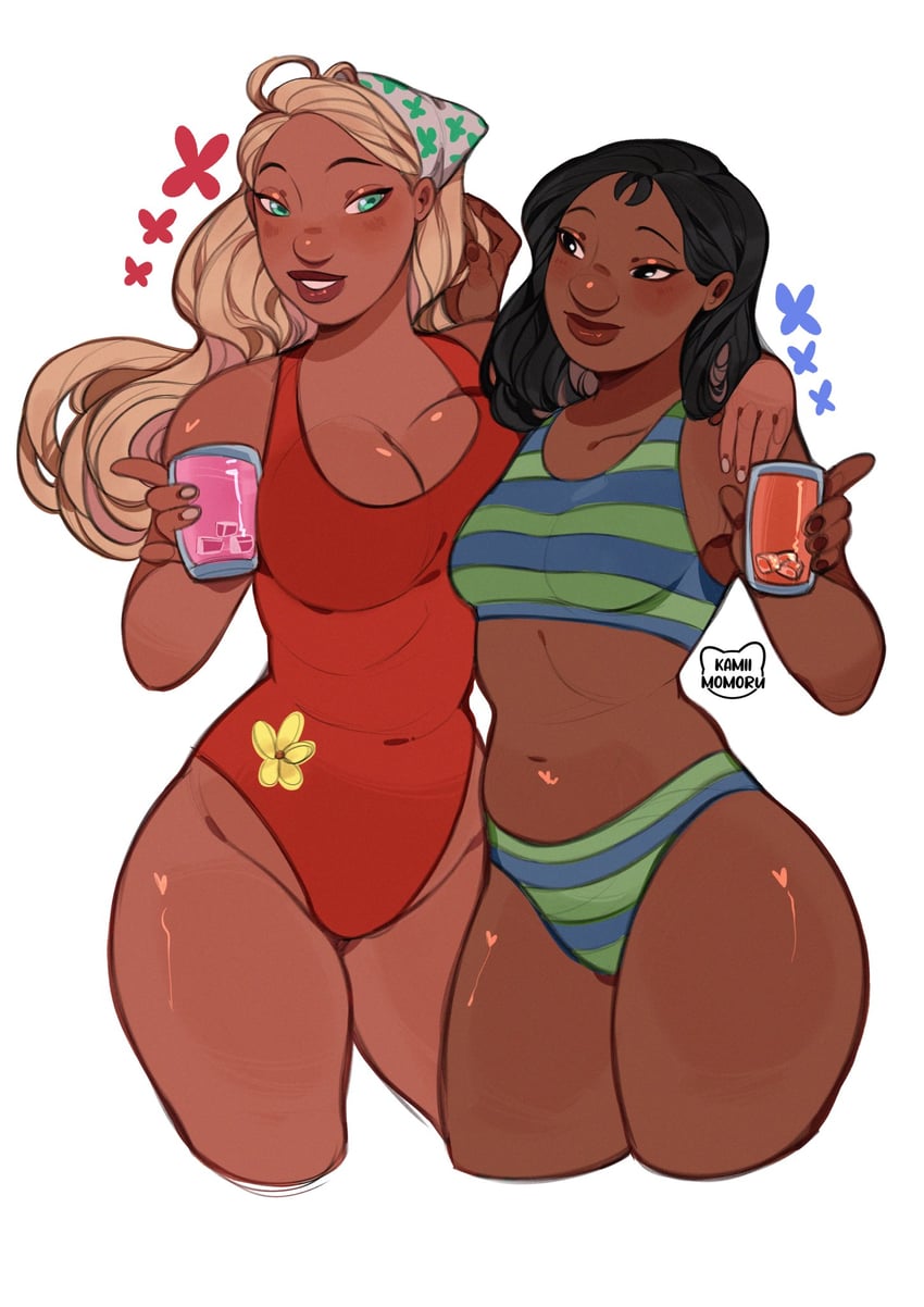nani pelekai and lifeguard (lilo & stitch) drawn by kamii_momoru