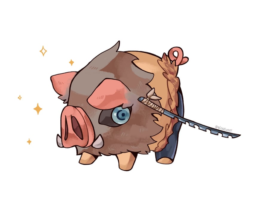 hashibira inosuke and lechonk (pokemon and 1 more) drawn by bignewts