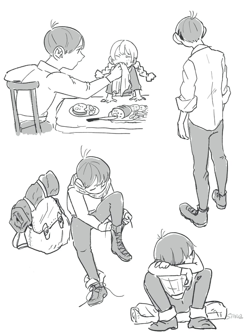 chilchuck tims and mayjack (dungeon meshi) drawn by h_sinva