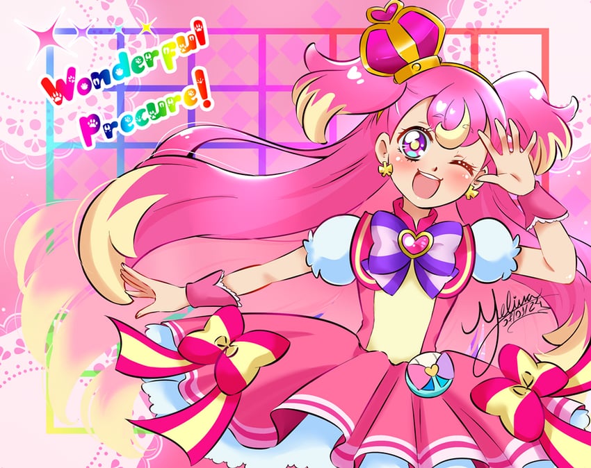 inukai komugi and cure wonderful (precure and 1 more) drawn by mel-chan