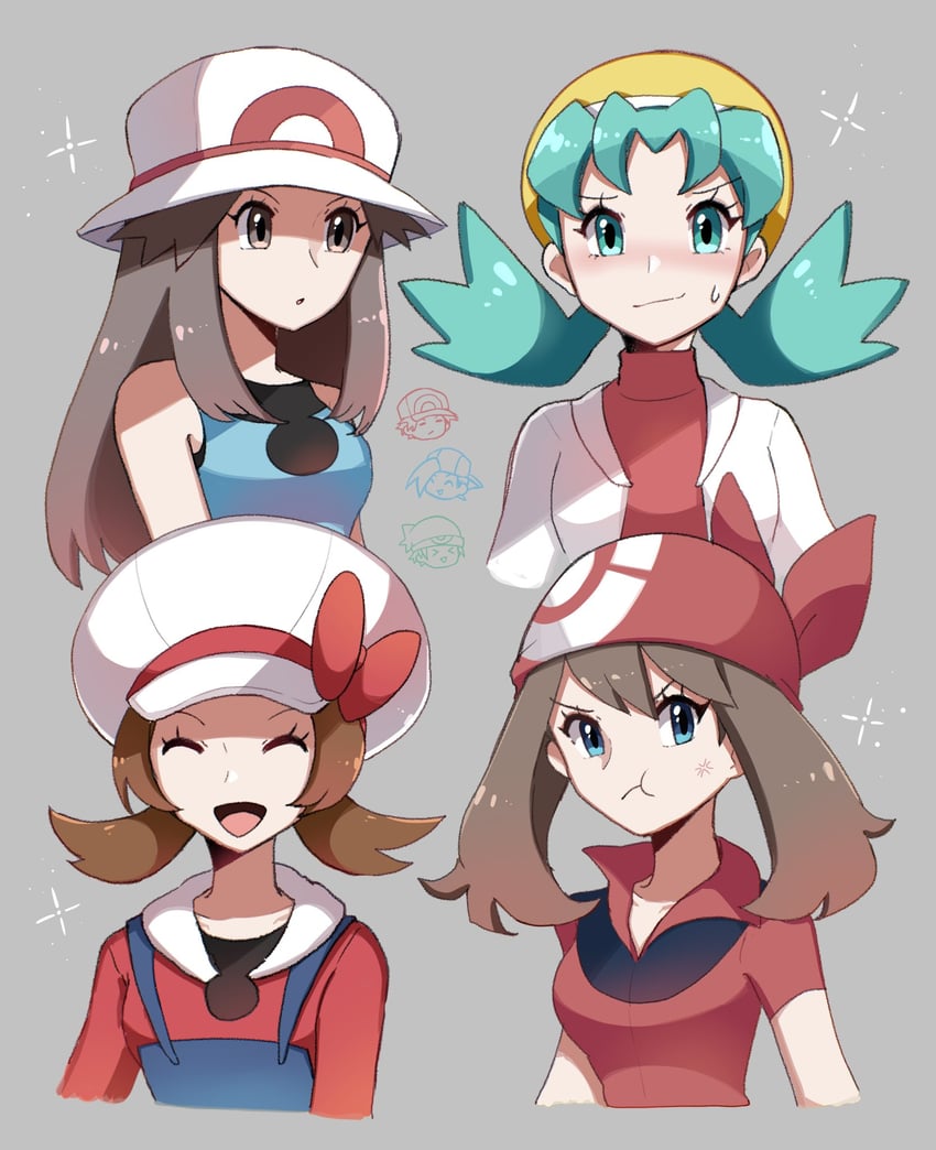 may, red, ethan, leaf, lyra, and 2 more (pokemon and 4 more) drawn by touyarokii