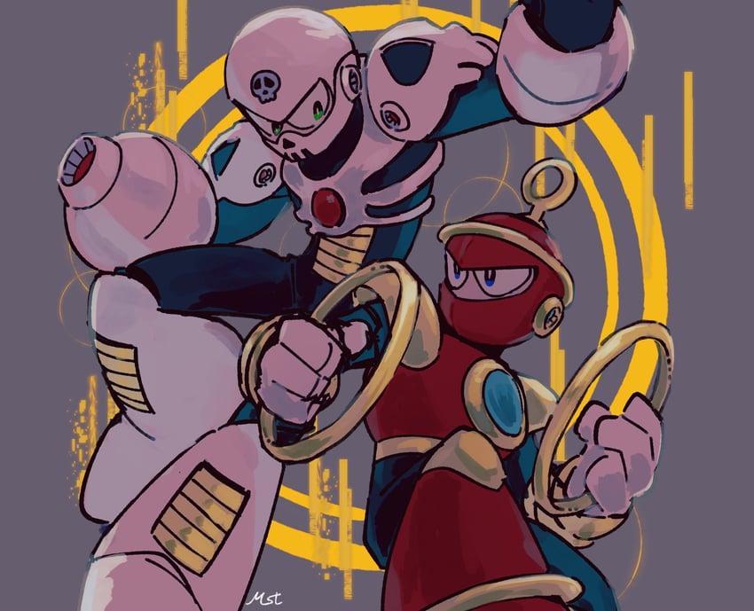 skull man and ring man (mega man and 1 more) drawn by 1278mkyp