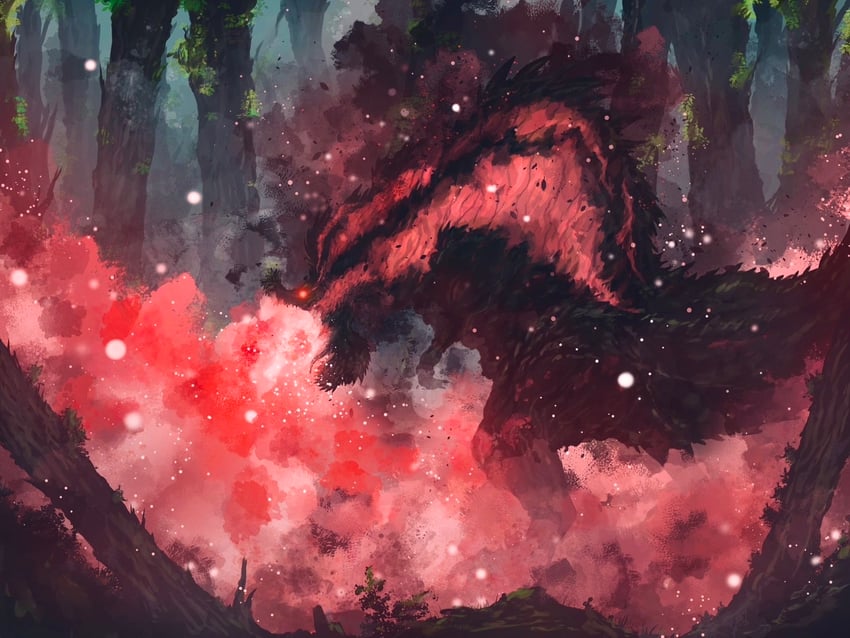 deviljho and savage deviljho (monster hunter) drawn by yamatori321