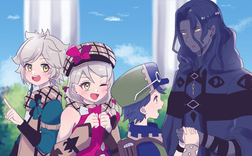 framme, clanne, zelkov, and jean (fire emblem and 1 more) drawn by waffuum