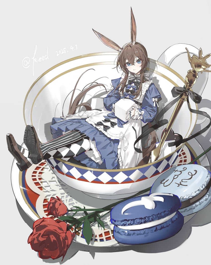 amiya and alice (arknights and 1 more) drawn by kieed