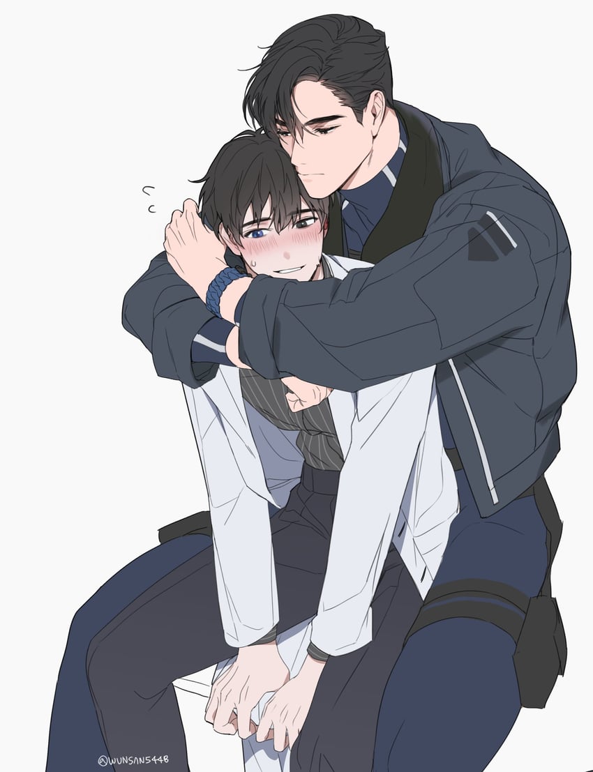 park moo-hyun and shin hae-ryang (eoduun badaui deungbul-i doeeo) drawn by wunsan5448