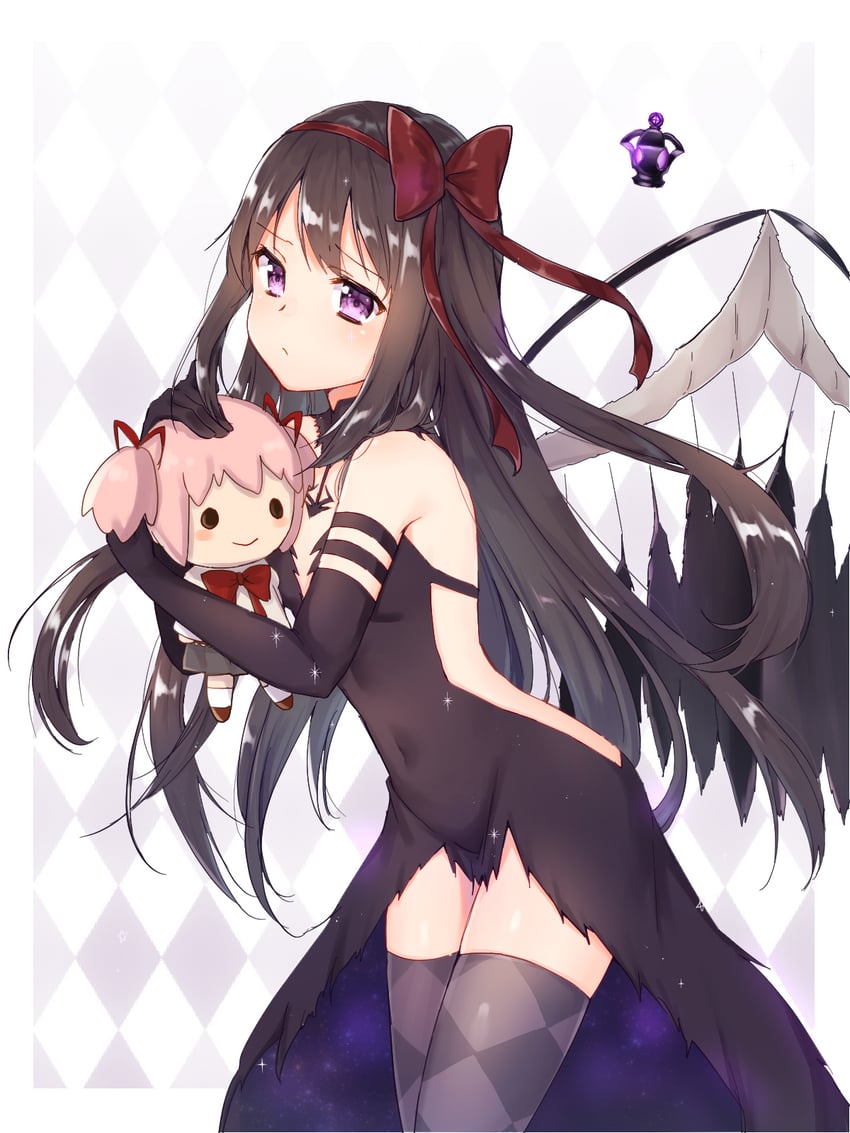 akemi homura, kaname madoka, and akuma homura (mahou shoujo madoka magica and 1 more) drawn by mochiko_(uyu_omochi)