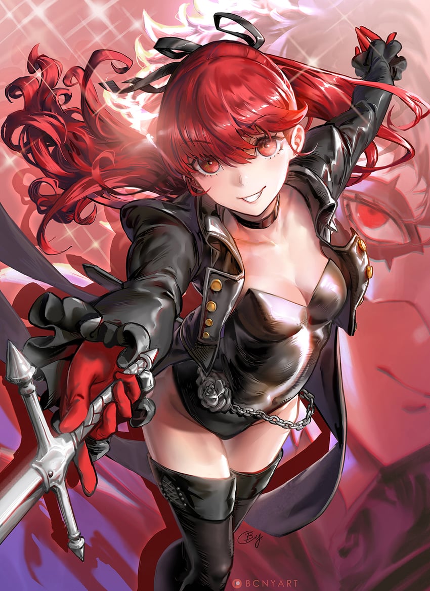 amamiya ren, yoshizawa kasumi, joker, and violet (persona and 2 more) drawn by b.c.n.y.
