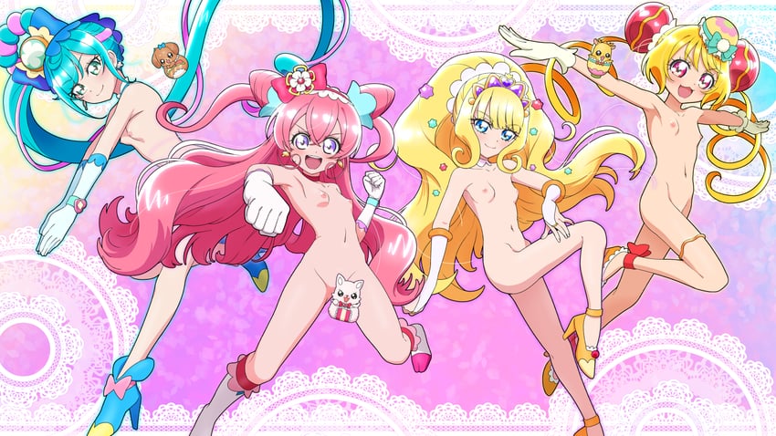nagomi yui, fuwa kokone, kasai amane, hanamichi ran, cure precious, and 6 more (precure and 1 more) drawn by tiler_(tiler00)