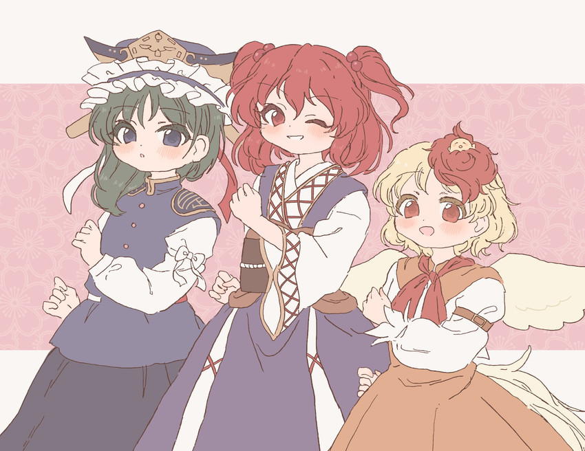 shiki eiki, onozuka komachi, and niwatari kutaka (touhou) drawn by sakurasaka