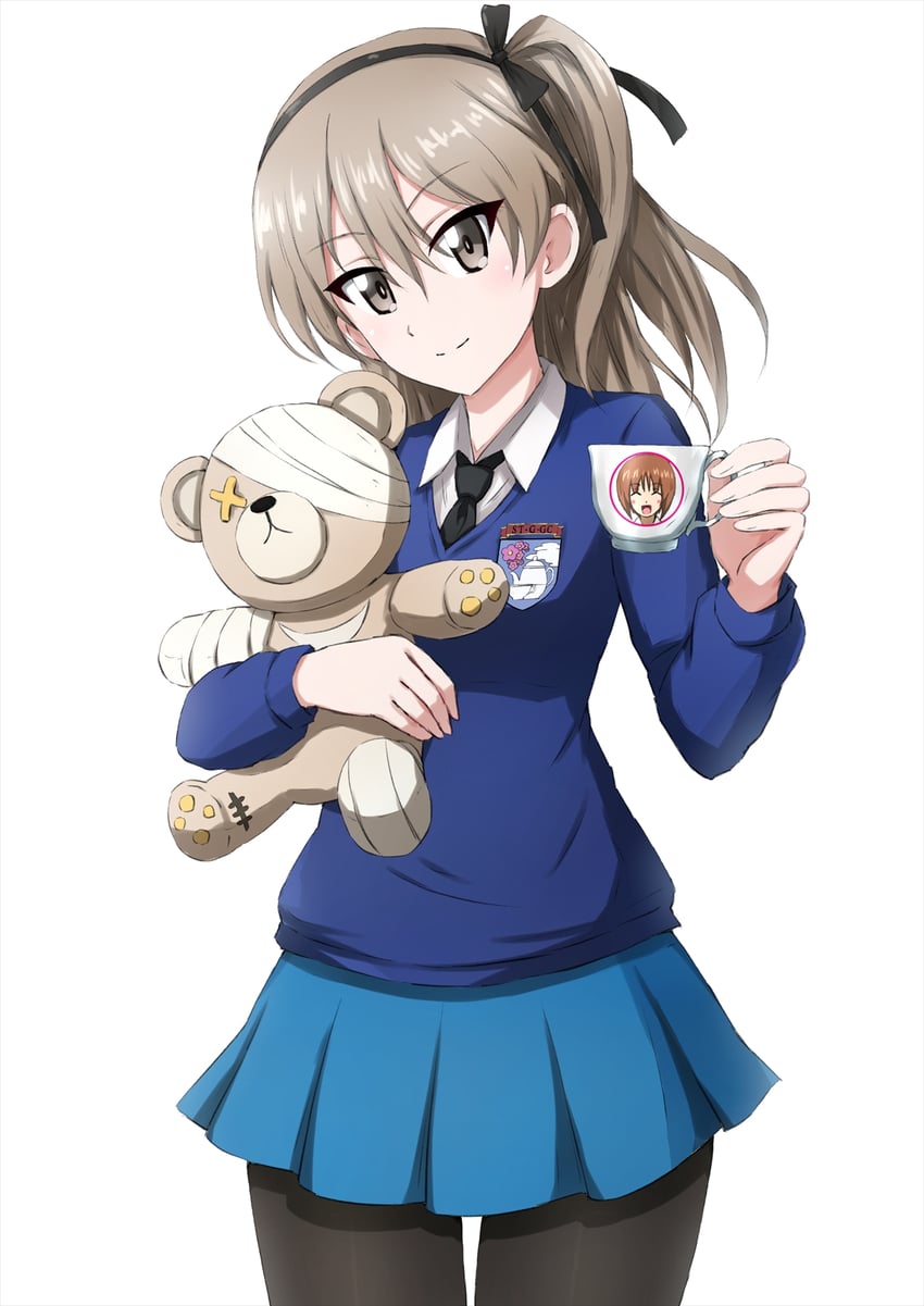 nishizumi miho, shimada arisu, and boko (girls und panzer) drawn by omachi_(slabco)