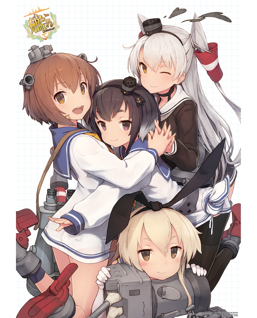 shimakaze, amatsukaze, yukikaze, rensouhou-chan, and tokitsukaze (kantai collection) drawn by shizuma_yoshinori