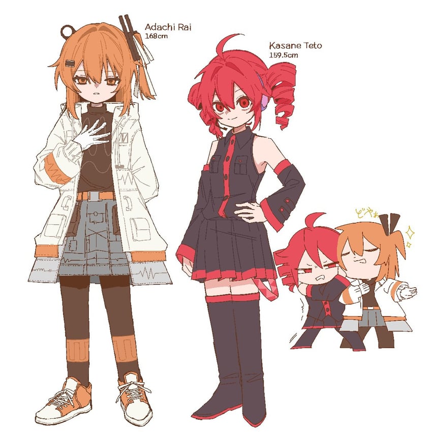 kasane teto and adachi rei (utau and 1 more) drawn by kuuurusuke