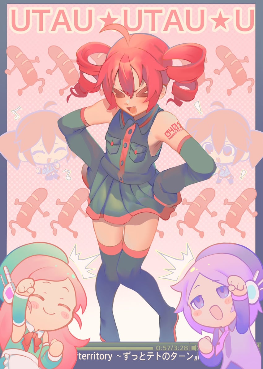 kasane teto, utane uta, and momone momo (utau and 1 more) drawn by ianxy2