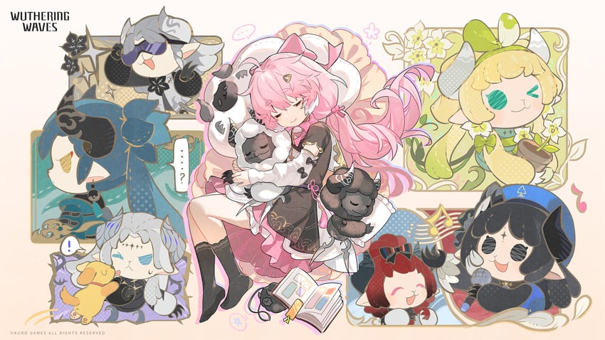 yangyang, jiyan, encore, verina, chixia, and 4 more (wuthering waves) drawn by remirror
