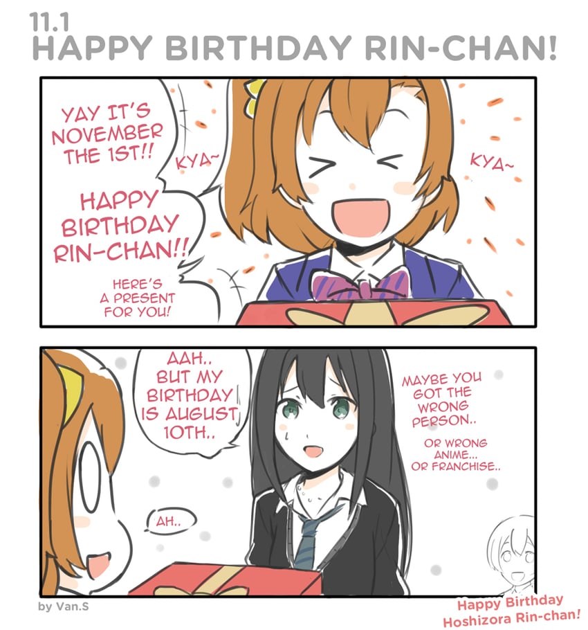 shibuya rin, kosaka honoka, and hoshizora rin (idolmaster and 3 more) drawn by van_springfield