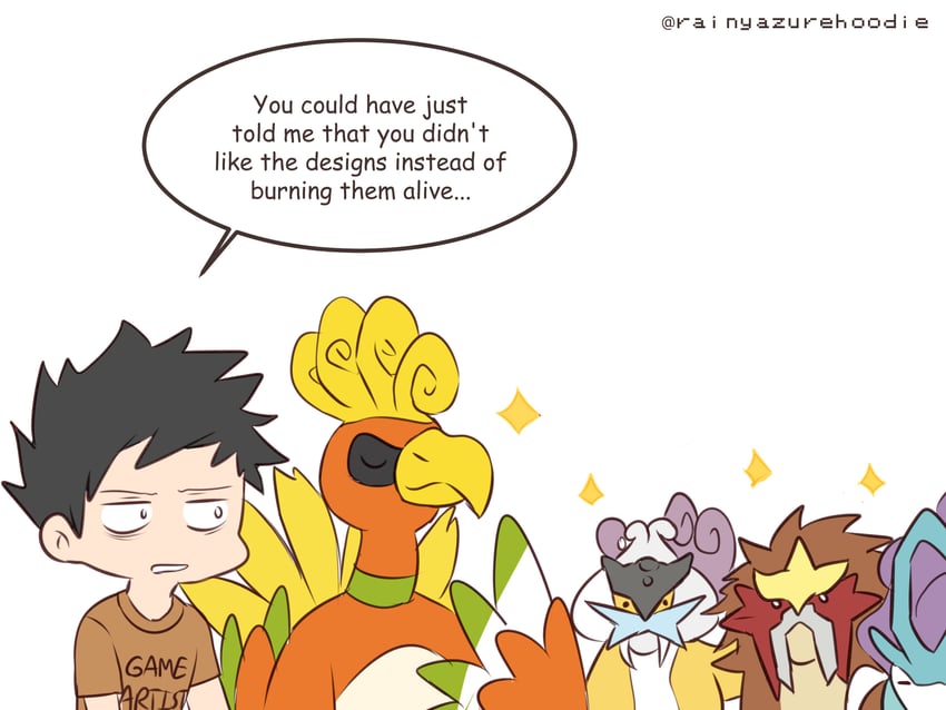 ho-oh, suicune, raikou, and entei (original and 2 more) drawn by rainyazurehoodie