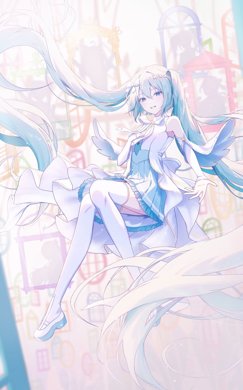 hatsune miku, 25-ji miku, wonderlands x showtime miku, vivid bad squad miku, leo/need miku, and 2 more (vocaloid and 2 more) drawn by awai_uta