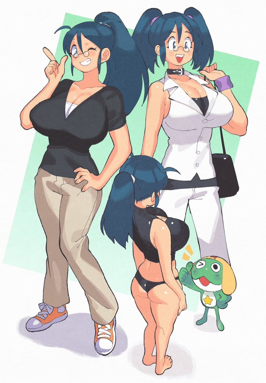 keroro and hinata aki (keroro gunsou) drawn by inkerton-kun