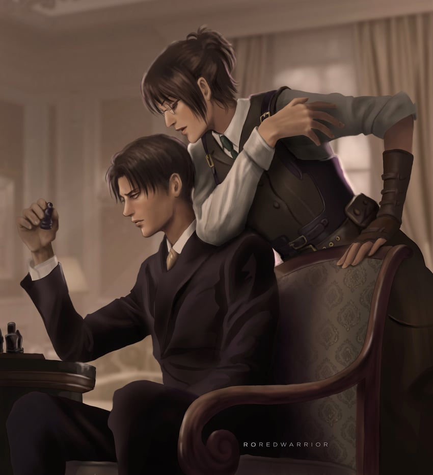 levi and hange zoe (shingeki no kyojin) drawn by roredwarrior
