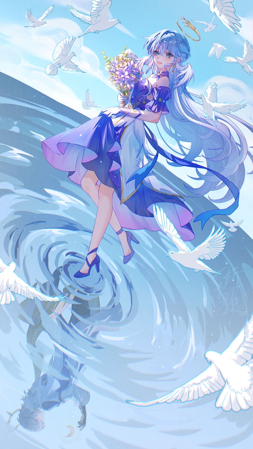 robin and sunday (honkai and 1 more) drawn by aqinorz