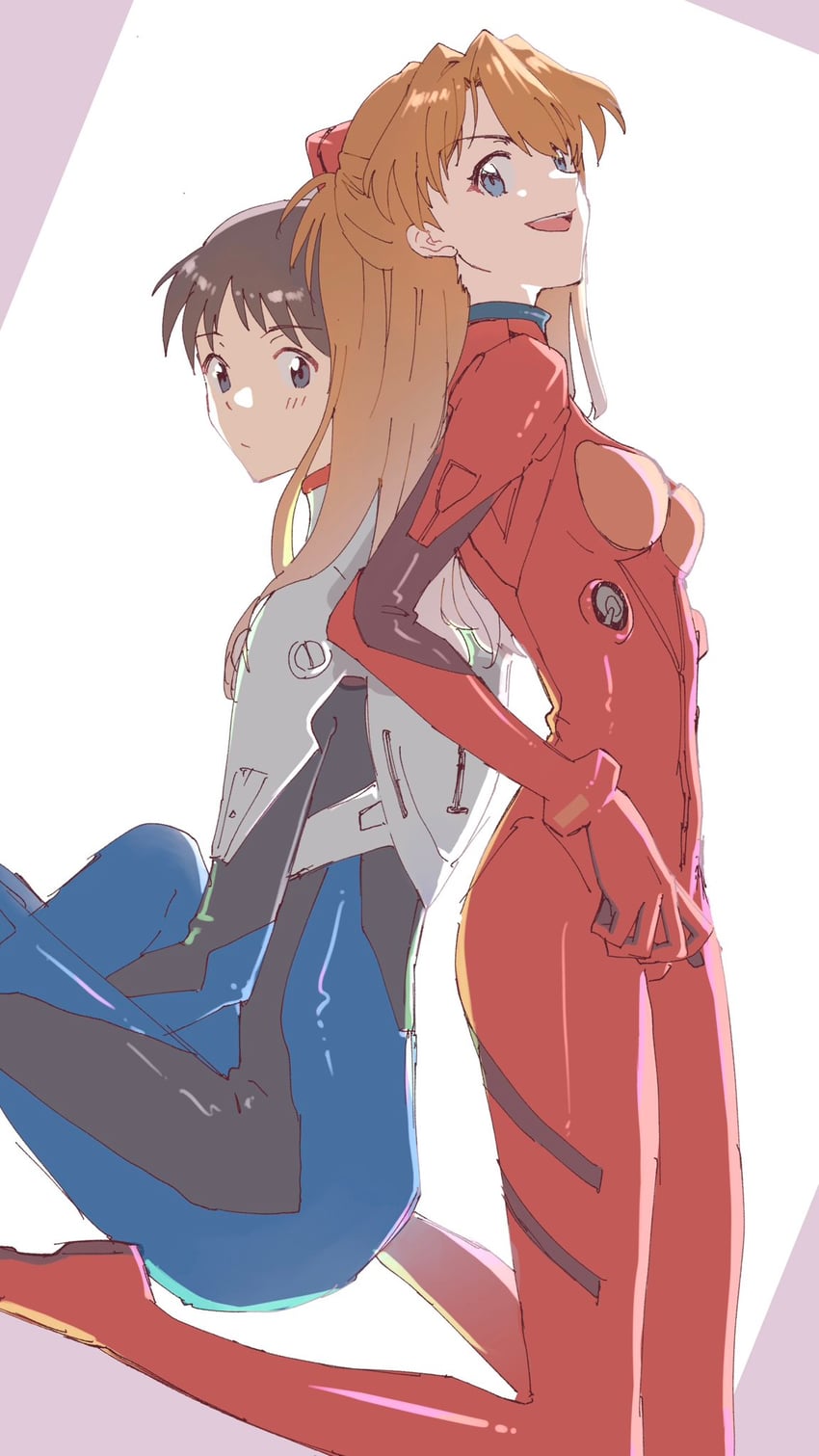 souryuu asuka langley and ikari shinji (neon genesis evangelion) drawn by unihotate0329