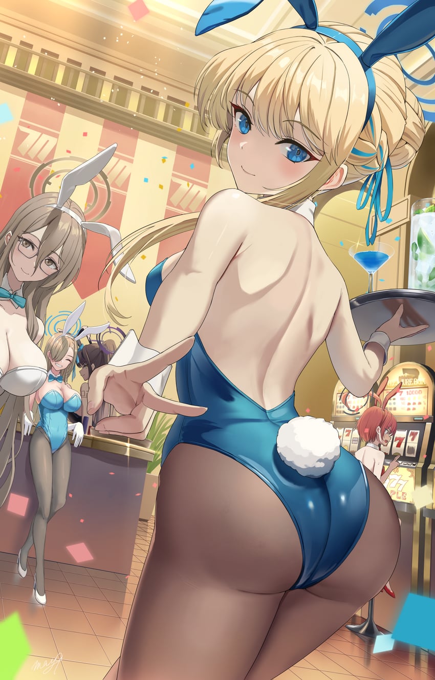 asuna, toki, karin, neru, and akane (blue archive) drawn by may9