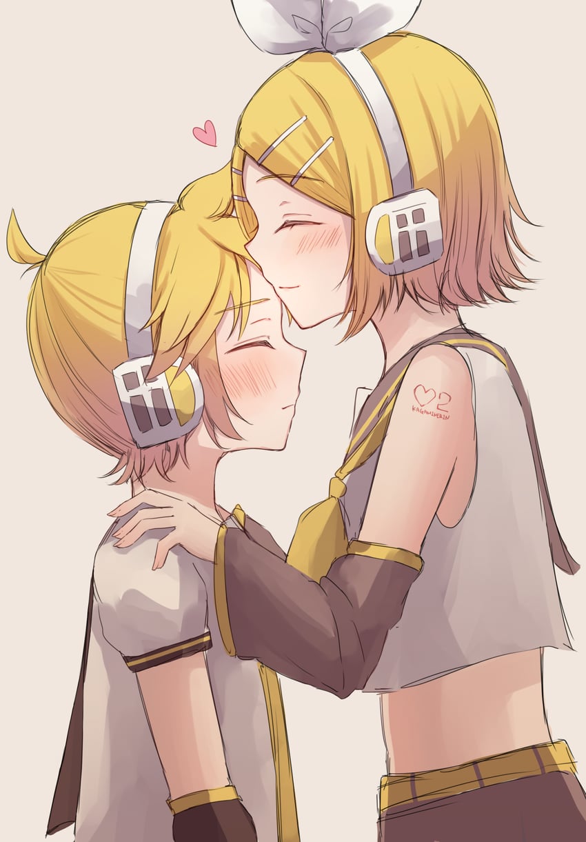 kagamine rin and kagamine len (vocaloid) drawn by hisui_ame