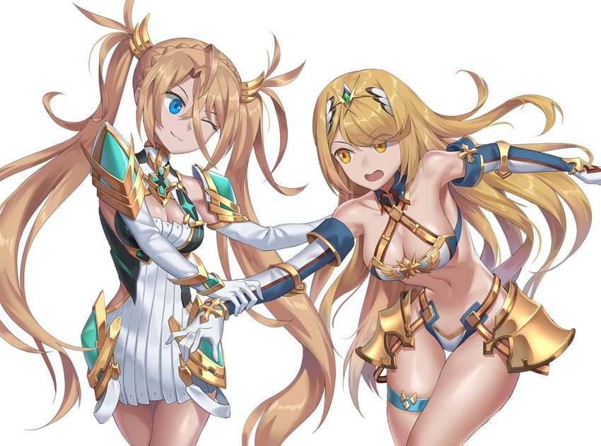 mythra and bradamante (fate and 3 more) drawn by yaxiya
