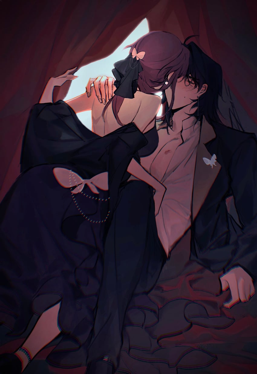 kafka and blade (honkai and 1 more) drawn by qaqaqaq86
