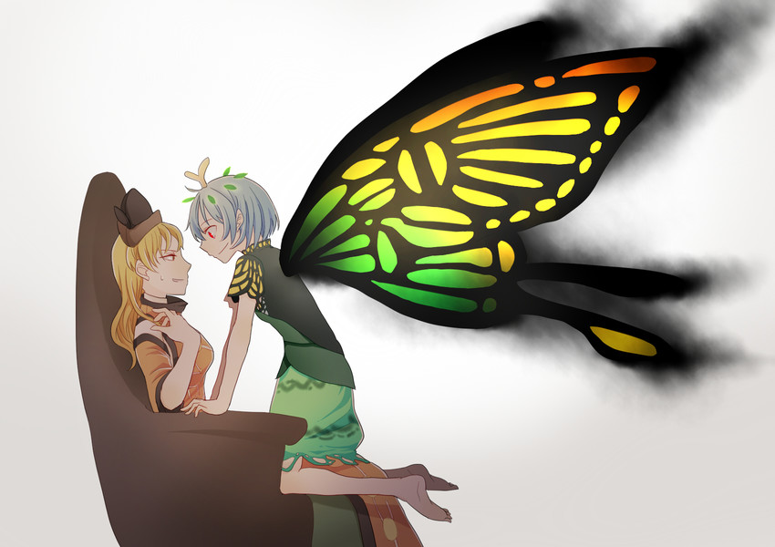 matara okina and eternity larva (touhou) drawn by o_tsu