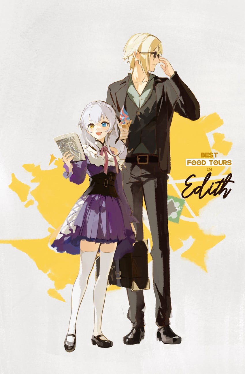 lapis rosenberg and rufus albarea (eiyuu densetsu and 2 more) drawn by arashiko_falcom