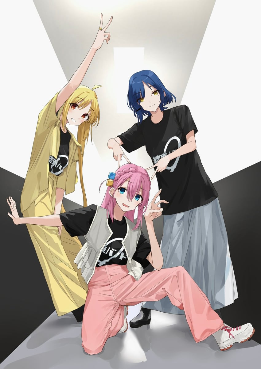 gotoh hitori, ijichi nijika, and yamada ryo (bocchi the rock!) drawn by kanaria_hisagi