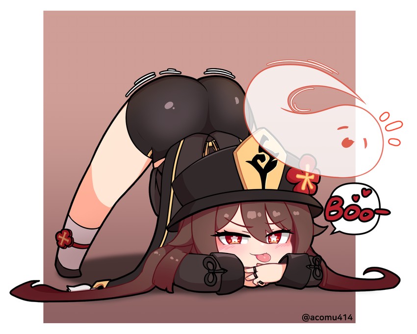 hu tao and boo tao (genshin impact) drawn by acomu414