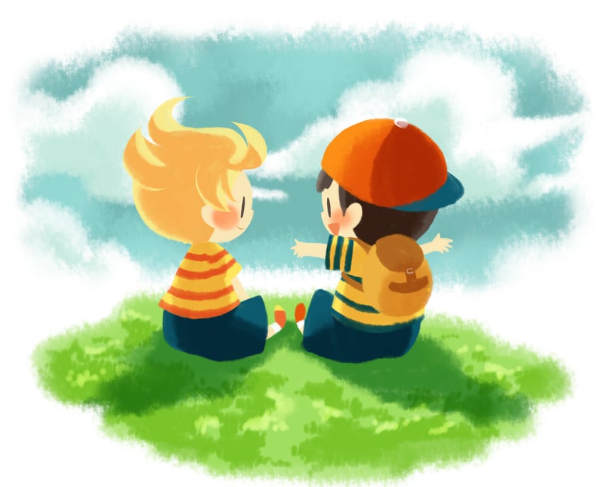 ness and lucas (mother and 2 more) drawn by hitofutarai