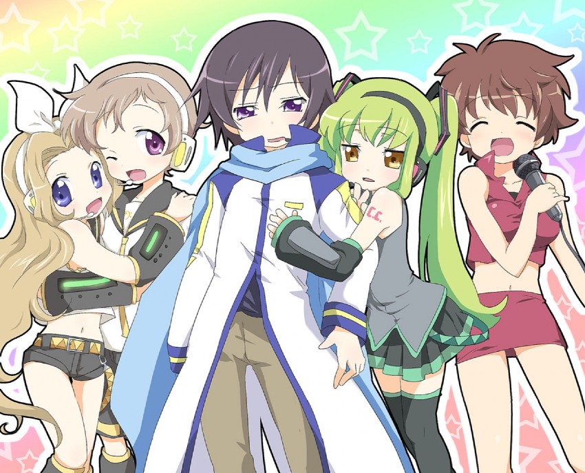 hatsune miku, kagamine rin, kagamine len, kaito, meiko, and 5 more (vocaloid and 1 more) drawn by maruki_(punchiki)