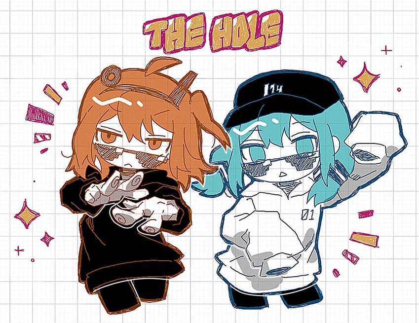 hatsune miku and adachi rei (vocaloid and 3 more) drawn by sznm1234