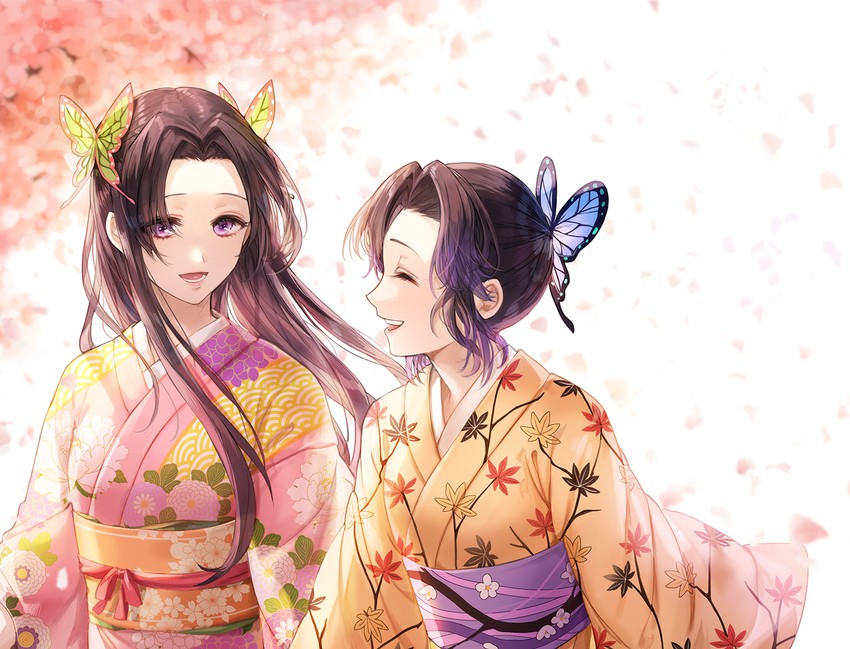 kochou shinobu and kochou kanae (kimetsu no yaiba) drawn by kim_eb