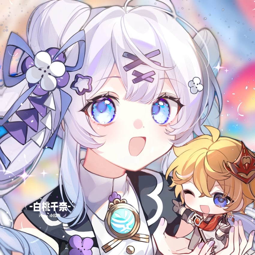 tartaglia and hosihara sanaya (original and 1 more) drawn by 001maomaosha and baitao_qiannai
